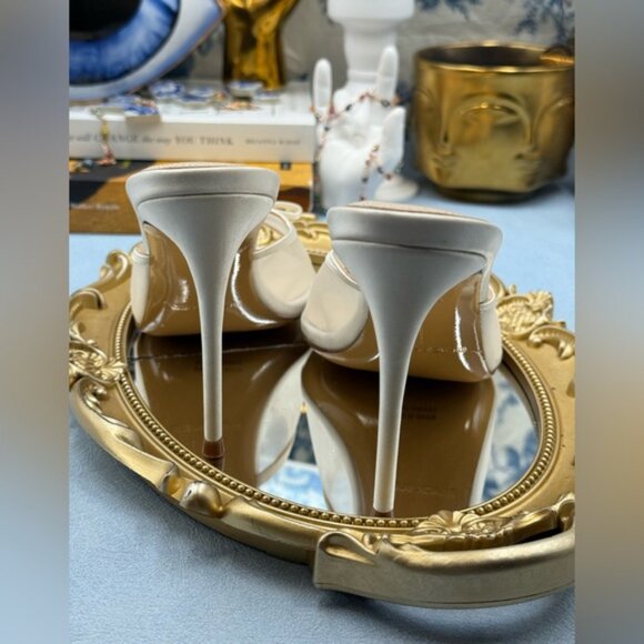 🆕 BLACK SUEDE STUDIO 🧿 NWOB Sammie 100 White Mesh Bow Mule Sandals, Sz 40 US9 - Picture 9 of 16